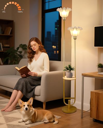 Flower Floor Lamps with Table (3 Count)