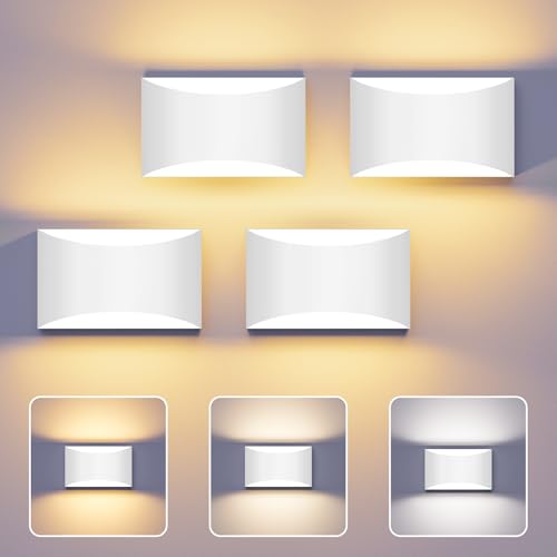 White Modern LED Wall Sconce (4 Count)