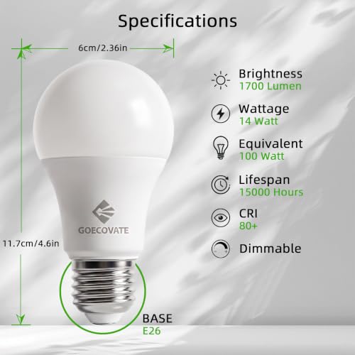 100W Equivalent A19 LED Light Bulbs Daylight (6 Count)