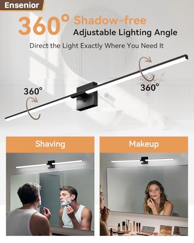 48" Modern Black Bathroom Vanity Lights