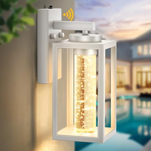 White Outdoor Sconce Lights Integrated LED Light Source