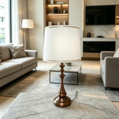 drum Fabric White lamp shades Set of 2 for table lamps