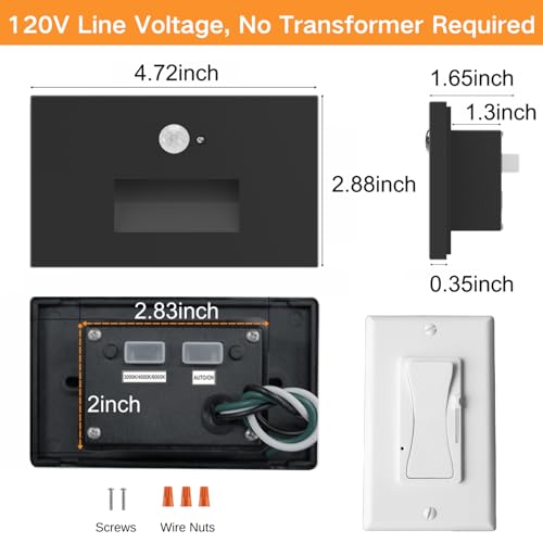 8 Pack 3CCT 120V Motion Sensor LED Step Lights Indoor Outdoor (8 Count)