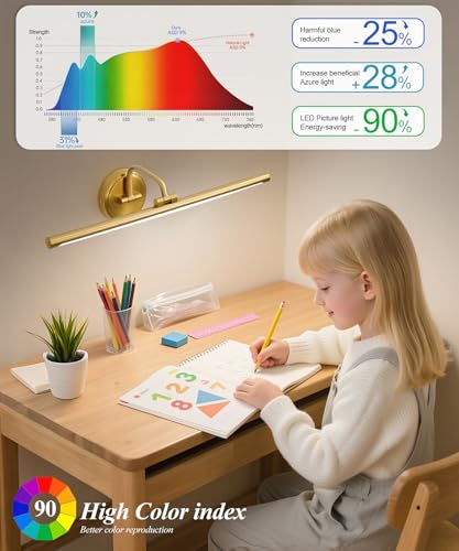 Hardwired Picture Light for Wall (Gold / 32 inches)