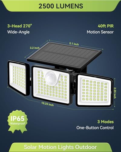 2500LM Solar Lights (2 Count)