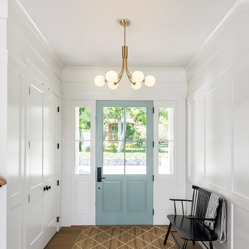 Gold Chandelier Mid Century Light Fixture Sputnik Chandelier Foyer Lighting