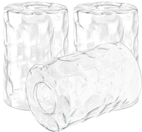 3Pcs Clear Hammered Glass Lamp Shade (3 Count)