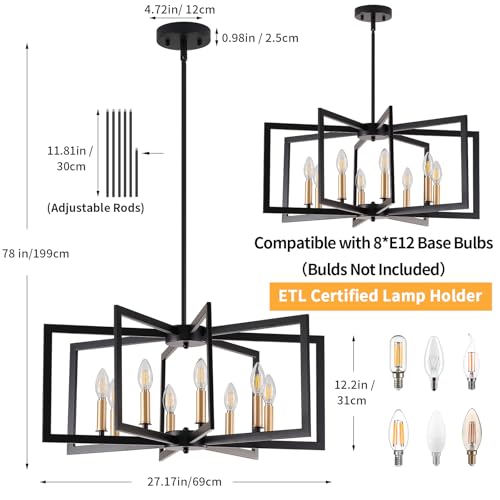 Black Chandelier for Dining Room