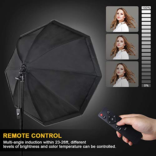 Softbox Continuous Lighting Kit 1 Pack for Camera Photo Video Photography Studio Light with 28'' x 28''Octagon Softbox and Dimmable Super Bright Bulb