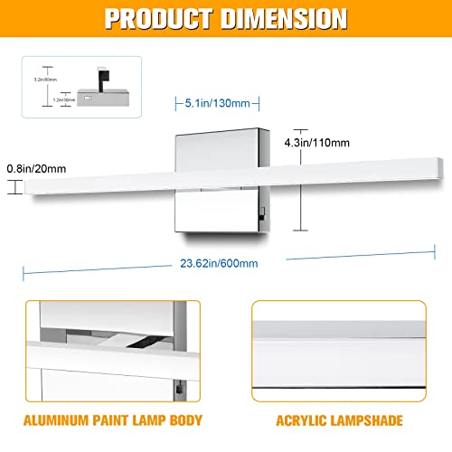 23.6 inch Chrome Bathroom Vanity Light