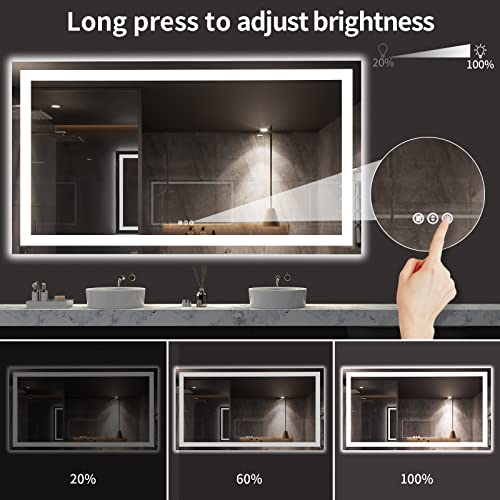 72X40 LED Bathroom Mirror with Lights