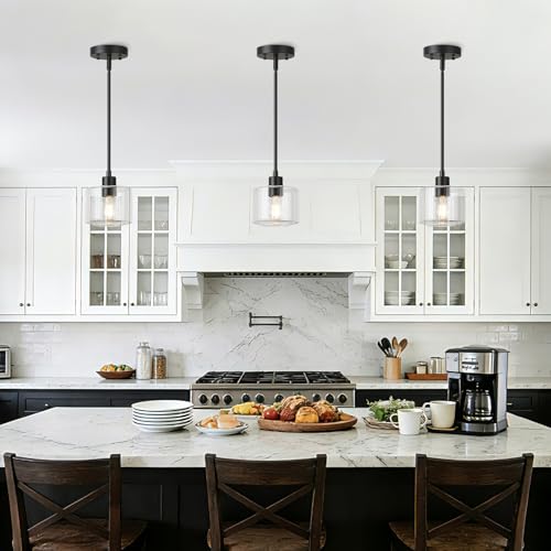 Black Pendant Lights Kitchen Island 2 Pack (2 Count)