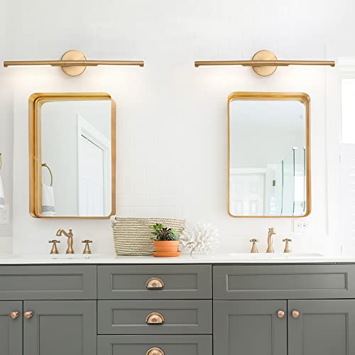 Gold Bathroom Light Fixtures Over Mirror 24 Inch