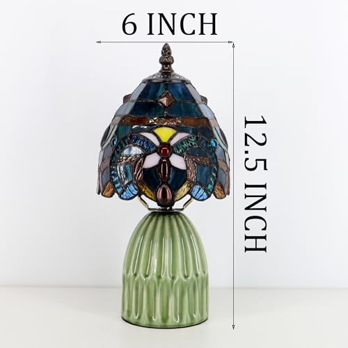 Tiffany Stained Glass Mushroom Table Lamp 12.5 Inch