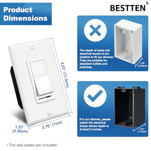 6PK Dimmer Light Switch (6 Count)