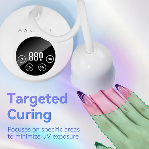 UV Nail Lamp for Gel Nails Polish Cordless Gooseneck 10s Flash Cure
