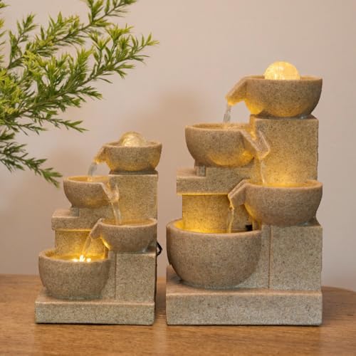 Desktop Tabletop Water Fountain with LED Lights