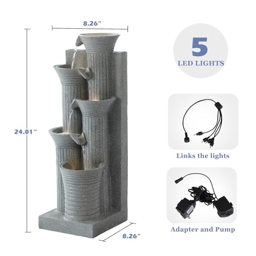 5 Tier Outdoor Indoor Water Feature Fountain