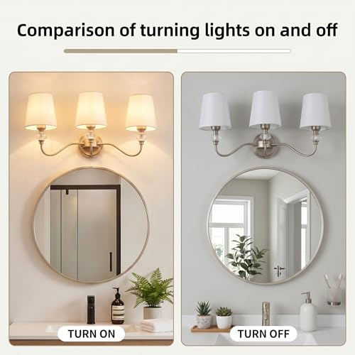 3 Light Bathroom Vanity Light Fixtures Over Mirror