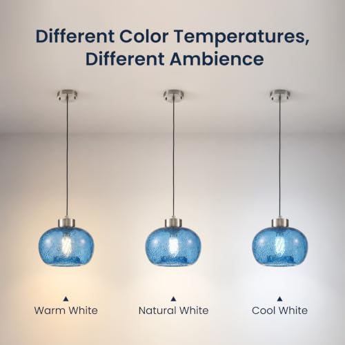 8.6" Coastal Blue Globe Seeded Glass Kitchen Island Pendant Light