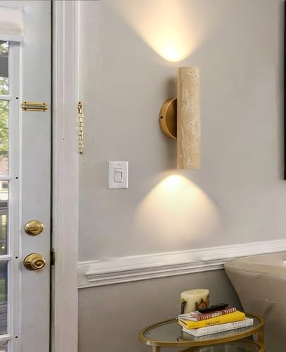 11" Natural Travertine Wall Sconce