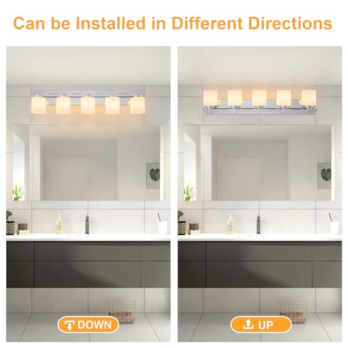 Modern Bathroom Light Fixtures Over Mirror