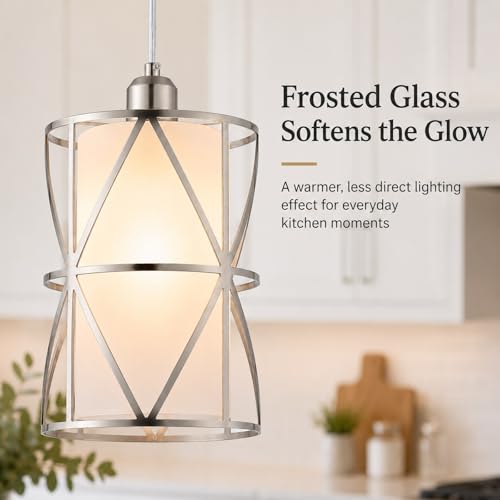 Pendant Lights Kitchen Island with Frosted Glass