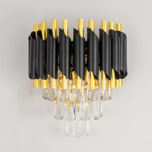 Black and Gold Crystal Wall Sconce