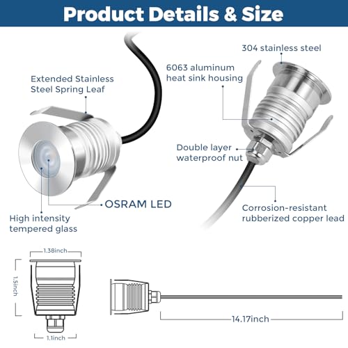 Outdoor Recessed LED Lights (6 Count)