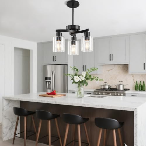 3 Light Black Dining Room Chandelier