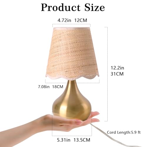 Gold Small Bedside Table Lamp for Bedroom