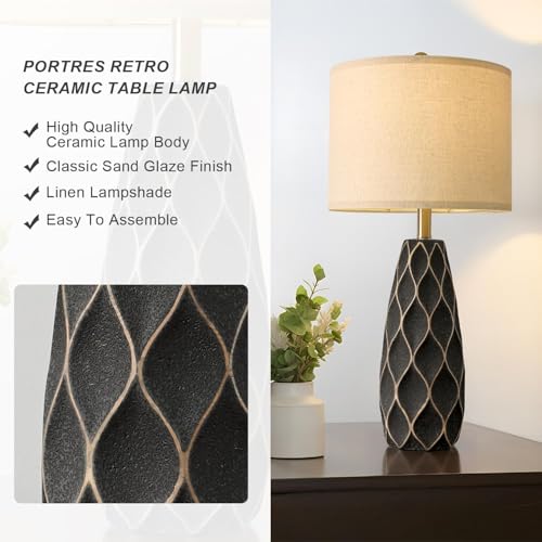 27.5" Ceramic Table Lamps for Bedroom Living Room Lamps Set of 2 (2 Count)