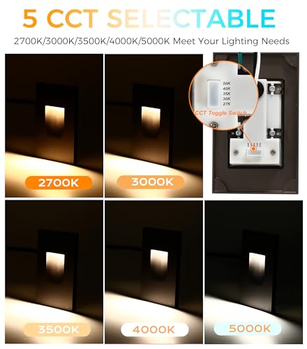 120V Dimmbale 5 Color LED Indoor Outdoor Step Light (6 Count)