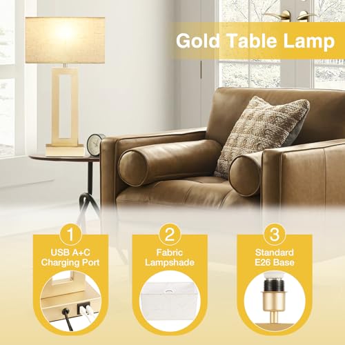 22" Tall Bedroom Lamps for Living Room (2 Count)