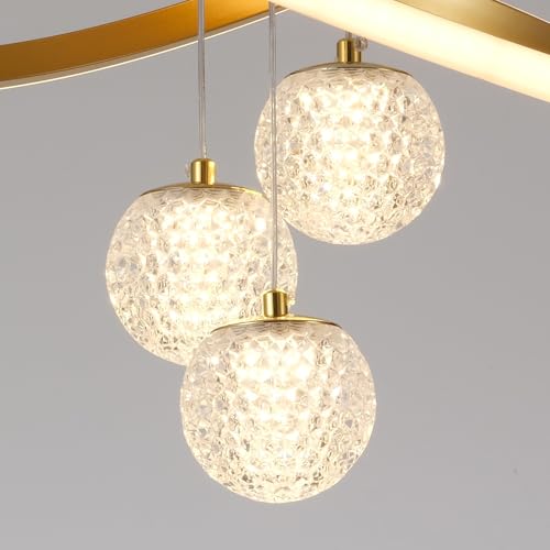 LED Modern 3 Ring Chandeliers 24inch Dimmable Kitchen Pendant Light
