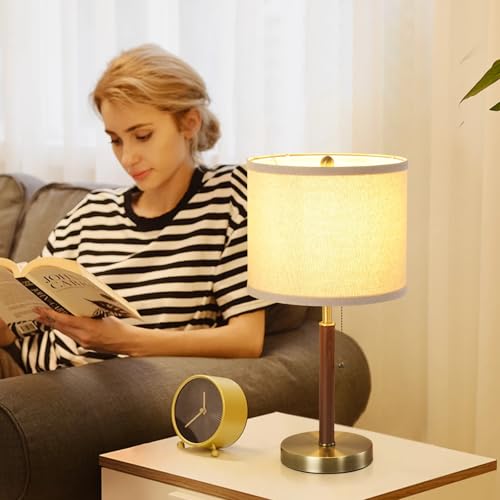 Table Lamp Set of 2 Modern Bedside Buffet Table Lamp with Pull Chain (2 Count)