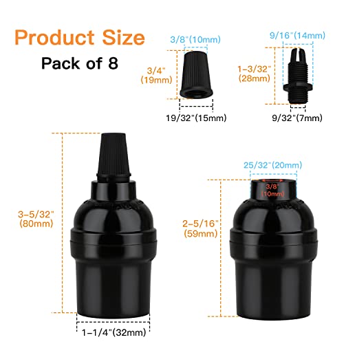 8 Pack e26 e27 Light sockets (8 Count)