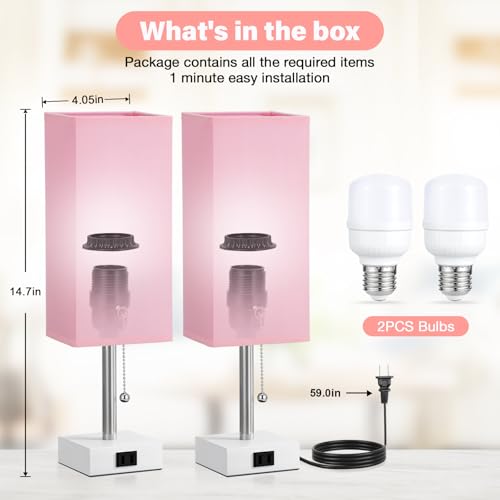 Bedside Lamp for Bedroom Set of 2 (2 Count)