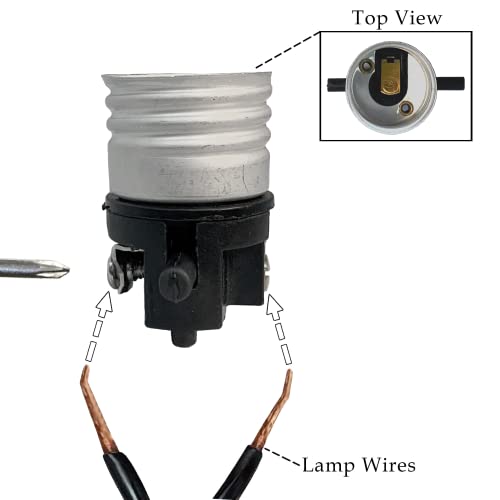 Push Through Lamp Socket for Incandescent or LED Bulbs
