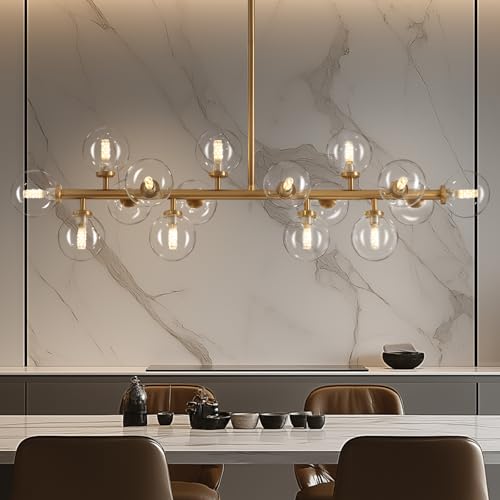 Gold Mid Century Modern Chandelier for Dining Room Light Fixture