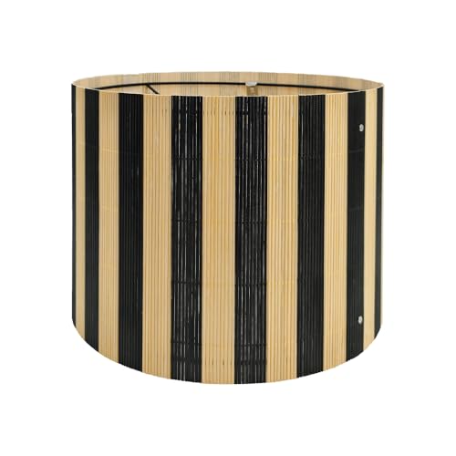 bamboo lamp shade modern decorative black stripe groovy unique Lamp Replacement Accessories E27 size 30x23cm