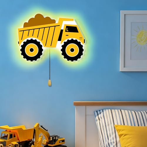 Cartoon Dump Truck Night Light Wall Lamp Sleeping Nursery Lamp