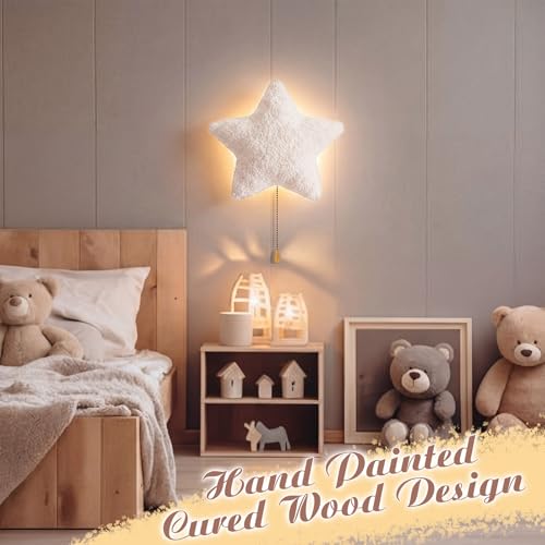 Fluffy Stars Night Light Wall Lamp Sleeping Nursery Lighting