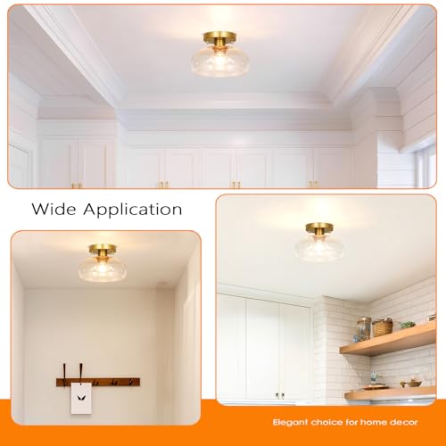 Modern Gold Semi Flush Mount Ceiling Light