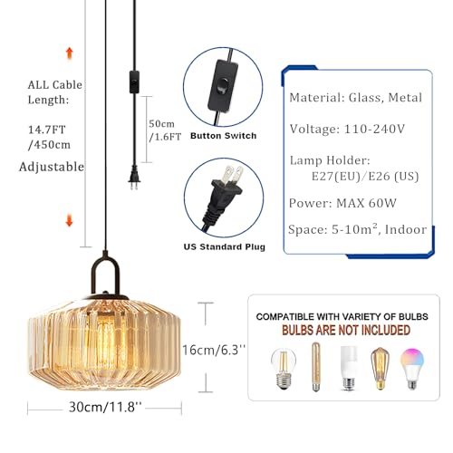Vintage Plug in Pendant Light