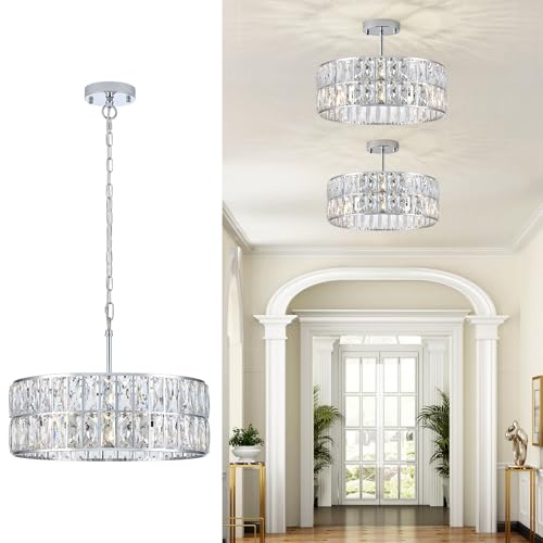 Chrome Crystal Chandelier 18" 6