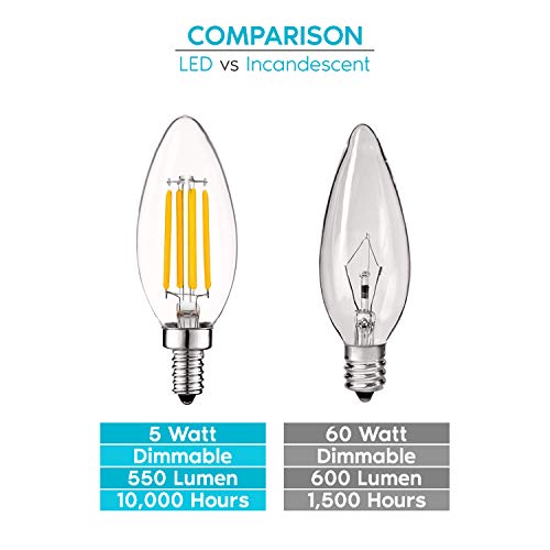 Vintage Candelabra LED Bulb 60W Equivalent (6 Count)