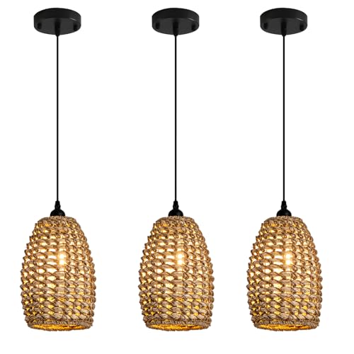 Mini Rattan Pendant Light (3 Count)