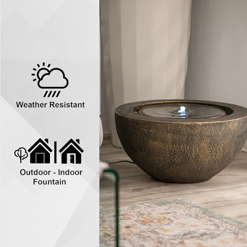 20" Round Sphere Water Fountain with LED Light