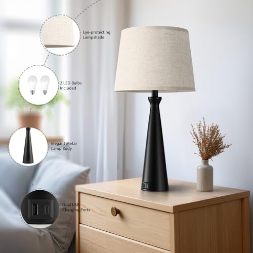 Modern Touch Lamps for Nightstand (2 Count)